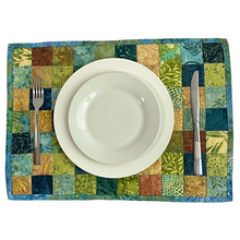 Load image into Gallery viewer, Placemats | Blue &amp; Green Checkerboard - The Crafty Artisans