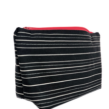 Load image into Gallery viewer, Stripes &amp; Red Zipper Bag - The Crafty Artisans