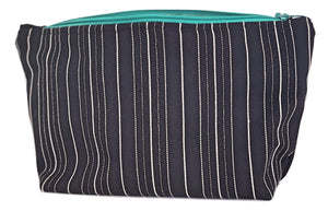 Stripes & Green Zipper Bag - The Crafty Artisans