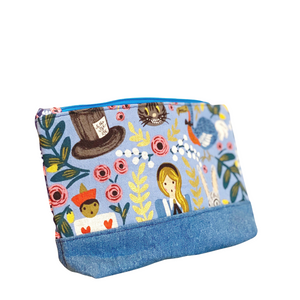 Alice in Wonderland & Blue Zipper Bag - The Crafty Artisans