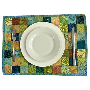 Placemats | Blue & Green Checkerboard - The Crafty Artisans